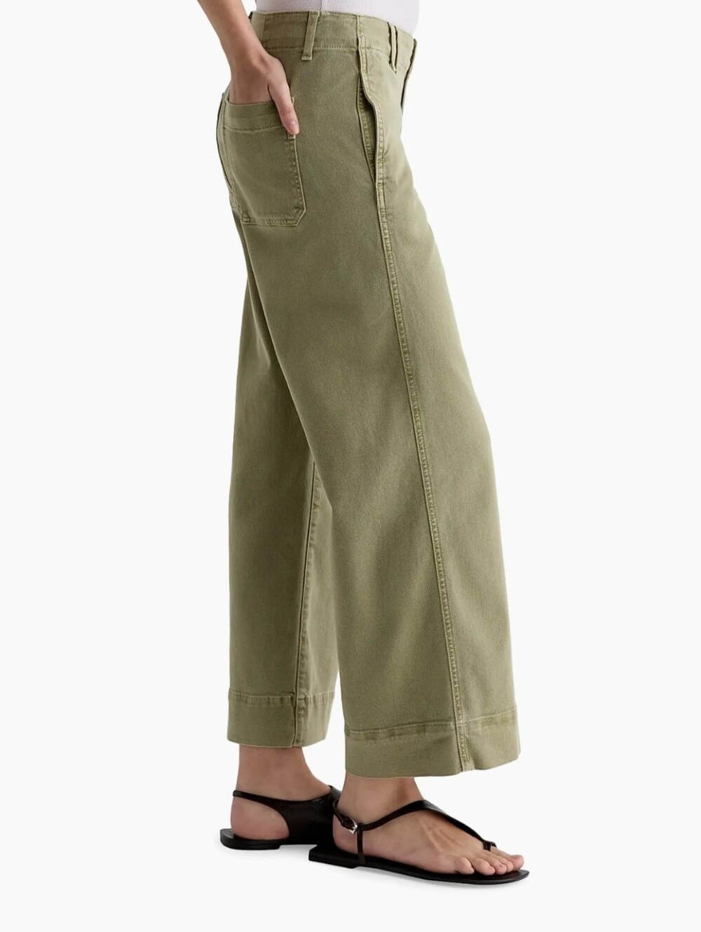 AG Adriano Goldschmied Natasha Mid-Rise Crop Jeans in Sulfur Basil Green Size 27 - Picture 4 of 8